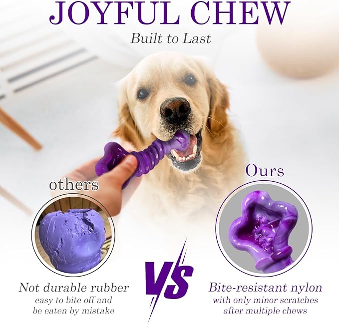 Kseroo 2-Pack Dog Chew Toys for Aggressive Chewers: Indestructible Dog Toys for Large Breed, Tough Dog Chew Bones to Keep Them Busy, A for Large Dogs