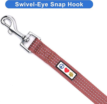 Pawtitas Marsala Brown Dog Leash 6 ft XS/S Reflective Durable Lightweight Dog Lead for Small Dogs and Puppies