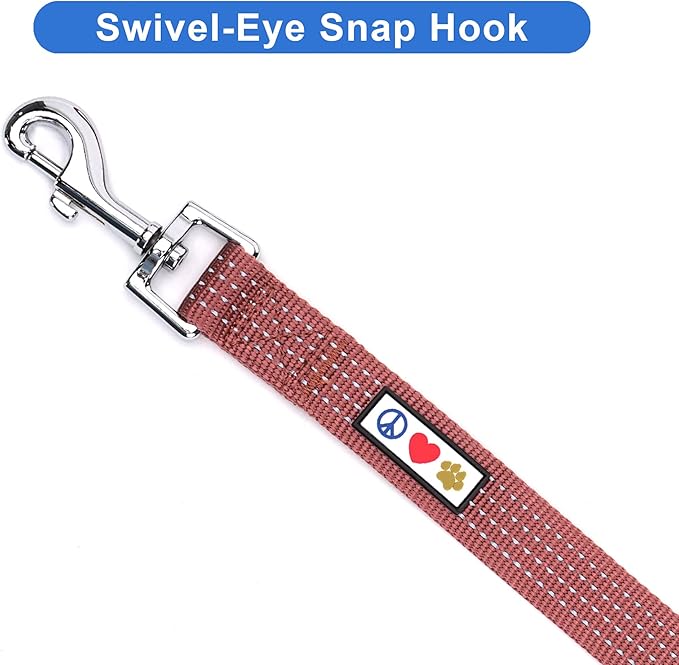 Pawtitas Marsala Brown Dog Leash 6 ft M/L Reflective Durable Lightweight Dog Lead for Medium or Large Dogs and Puppies