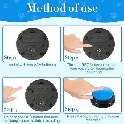 Jerify 16 Pcs Voice Recordable Dog Buttons for Communication Pet Cat Talking Buttons with Stickers 30 Seconds Interactive Speech Training Buzzers for Cat Pet Dog(Classic Colors)