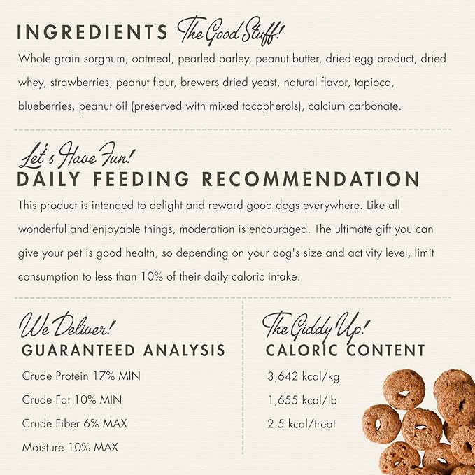 Fromm Crunchy Os Peanut Butter Jammers Dog Treats - Premium Crunchy Dog Treats - Peanut Butter Recipe - 26 oz