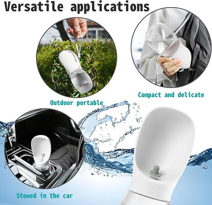Kalimdor Dog Water Bottle,Leak Proof Portable Puppy Water Dispenser with Drinking Feeder, Dog Walking Accessories for Pets Outdoor Walking, Hiking, Travel, Food Grade Plastic