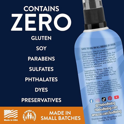 Bodhi Dog Bitter 2-in-1 No Chew & Hot Spot Spray - Natural Anti-Chew Remedy Better Than Bitter Apple - Soothes Hot Spots, Deters Chewing - Safe for Skin, Wounds & Furniture- Made in USA (8 Fl Oz)