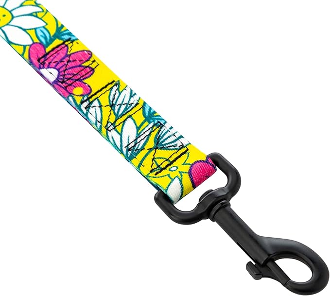 Wolfgang Heavy Duty Dog Leash, Pull-Tested for Walking & Training, LazyDaisy Print, Dual Handle Large