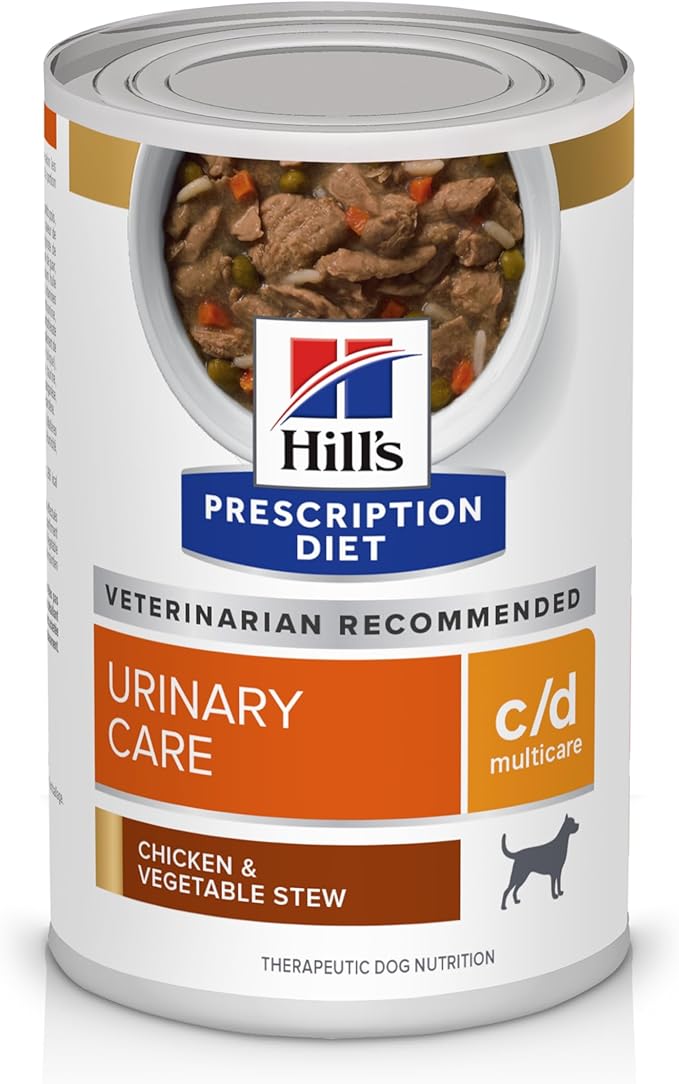 Hill's Prescription Diet c/d Multicare Urinary Care Wet Dog Food, Chicken & Vegetable Stew, 12.5 oz. Cans, 12-Pack