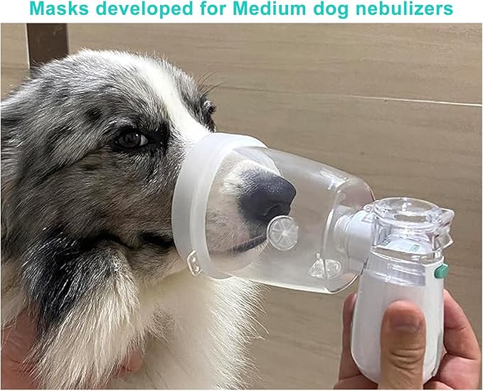 Pet Nebulizer for Dogs, Dog Nebulizer and Inhaler Mask for Dog,Low Noise, Suitable for Medium-Sized Dogs, Green M