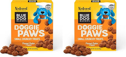 Blue Dog Bakery Natural Dog Treats,Doggie Paws,Peanut Butter Flavor,16.2oz,(Pack of 2)