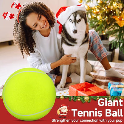 QDAN Giant Large Tennis Ball for Dogs: 9.5" Premium Balls for Dog for Outdoor Play, Big Tennis Ball Dogs Toy, Tennis Ball for Small Medium Large Dogs, Pet Balls Birthday, Yellow
