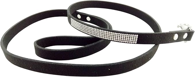 Bling Rhinestone Dog Leash - 4 ft Long & 5/8" Wide - Dog Leash for Medium Small Dogs/Cats Training Walking and Running,Black
