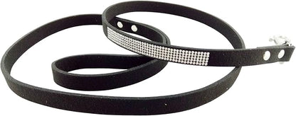 Bling Rhinestone Dog Leash - 4 ft Long & 5/8" Wide - Dog Leash for Medium Small Dogs/Cats Training Walking and Running,Black