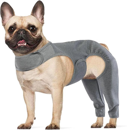 ROZKITCH Dog Leg Sleeve to Stop Licking for Rear Right Left Leg, Pet Prevent Licking Wound Elbow Protector, Leg Protectors Licking for Sprain ACL CCL Arthritis Joint Care Grey S