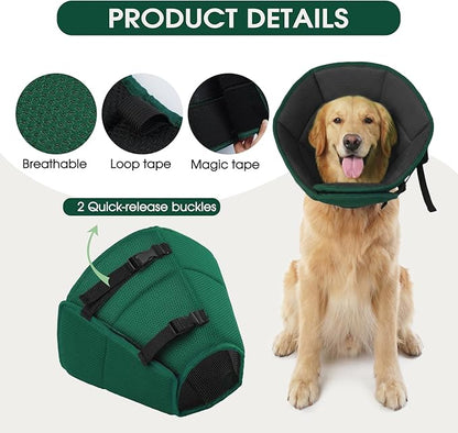 Dog Cone Collar After Surgery, Soft Cone for Small Dogs to Stop Licking, Adjustable Elizabethan Collar for Dogs, Lightweight Breathable Dog Recovery Cones for Wound Healing & Hot Spots