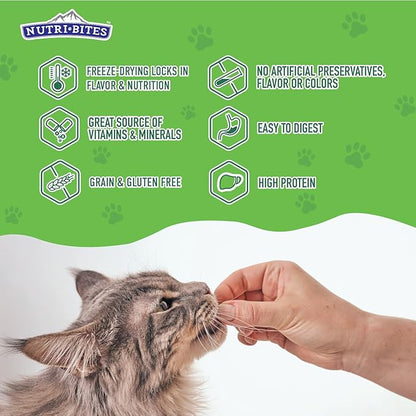 Nutri Bites Freeze Dried Beef Liver Dog & Cat Treats, Single Ingredient High Protein Pet Treats, 17.6 oz