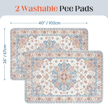 Washable Pee Pads for Dogs 2 Pack Reusable Puppy Training Pads 40"x26" Super Absorbent Waterproof Dog Training Pads, Non-Slip Potty Pads, Whelping Pads Litter Mat
