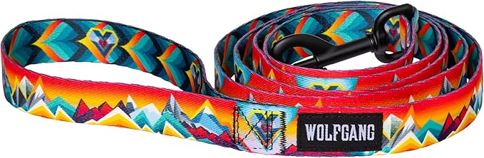 Wolfgang Heavy Duty Dog Leash, Pull-Tested for Walking & Training, MountainVibes Print, Large