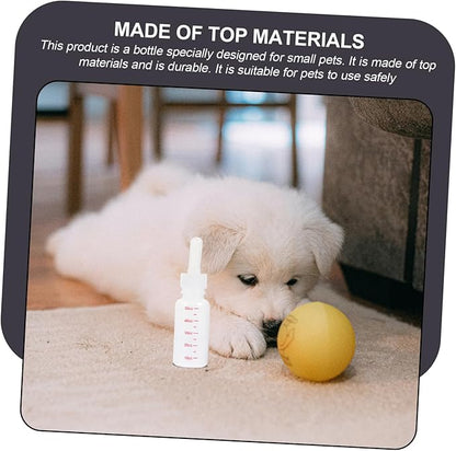 POPETPOP 3Pcs Portable PET Nursing Bottles Plastic Scale Milk Bottle Set for Small Animals for Kittens Puppies and Rabbits Replacement Nipples