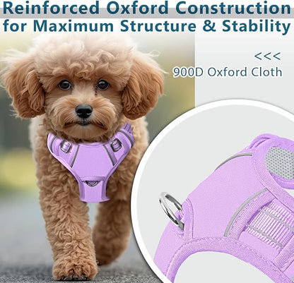 BARKBAY Dog Harness No Pull Oxford with ID Tag Pocket - Heavy Duty, Reflective, Easy Control for Large Dogs(Violet Purple Oxford,XS)