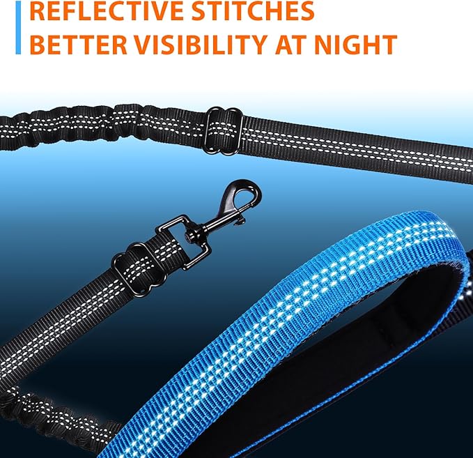 SparklyPets - Hands Free Double Dog Leash - Dual Dog Leash for 2 Small Dogs - with Padded Handles, Reflective Stitches - No Pull, Tangle Free, for Walking, Hiking, Canicross - for Small Dogs