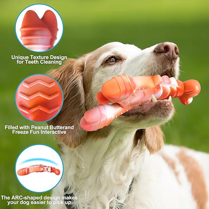 NEZIN Dog Chew Toys, Indestructible Dog Toys for Aggressive Chewers, Tough Dog Toys, Durable Dog Chew Toys for Large Medium Breed, Interactive Dog Toys with Real Beef Flavor (Mix 3 Pack)