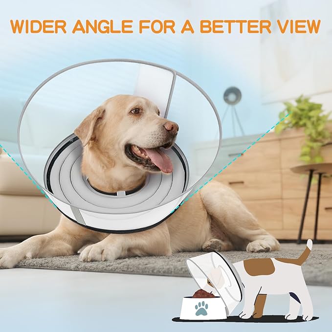Raised Dog Cone Collar Alternative After Surgery, Soft Dog Cone for Small Medium Large Breeds to Stop Licking, Pet Neck Donut Collar After Surgery