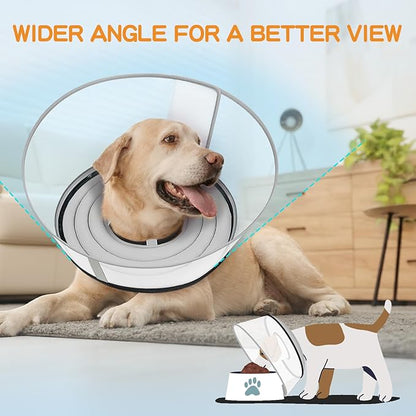 Raised Dog Cone Collar Alternative After Surgery, Soft Dog Cone for Small Medium Large Breeds to Stop Licking, Pet Neck Donut Collar After Surgery