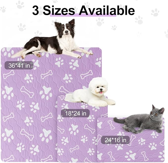 BEAUTYZOO 4 Pack Washable Pee Pads for Dogs, Reusable Puppy Pads for Potty Training, Waterproof Super Absorbent Whelping Pads Mats Non Slip Against Urine for Small Medium Dogs Cats, 36" x 41"