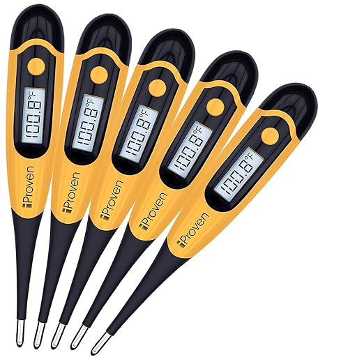 iProven Pet Thermometer (Termometro) for Accurate Fever Detection, Suitable for Cats/Dogs, Waterproof Pet Thermometer, Fast and Accurate Measurements in 20 Seconds - DT-K117 (5 Packs)
