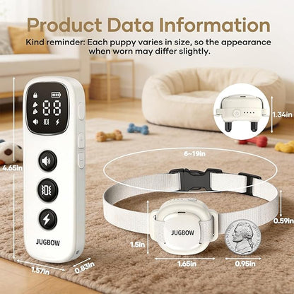 Jugbow Shock Collar for Small Dogs - 4200FT Dog Training Collar with Remote for 5-30lbs Mini Small Dogs, IPX8-Waterproof Rechargeable E-Collar with Beep (1-9), Vibration(1-3), Safe Shock(0-16)