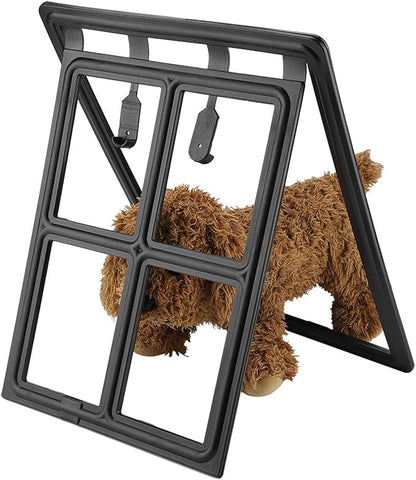 Acouto Screen Fit Pet Door Plastic Pet Dog Puppy Door Locking Safe Flap Screen Window Gate Doors, & Ramps (XL Font)