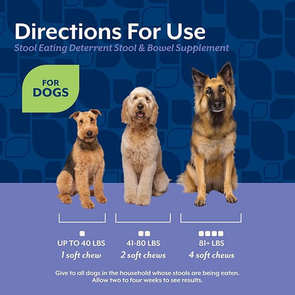 NaturVet – Coprophagia Stool Eating Deterrent – Deters Dogs from Consuming Stool – No Poop Eating for Dogs - Enhanced with Breath Aid Freshener, Enzymes & Probiotics – 130 Soft Chews