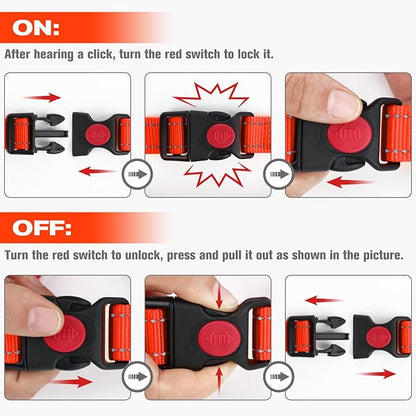 Joytale Martingale Collar for Dogs, Reflective Heavy Duty for Safety, Quick Release Buckle, Adjustable Nylon Collars for Medium Dogs Walking Training, Orange,M