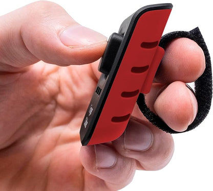Educator Dog Training Finger Clicker – Audible Positive Reinforcement Trainer with Adjustable Sound & Velcro Finger Strap – Portable Pet Obedience Training Tool, Red