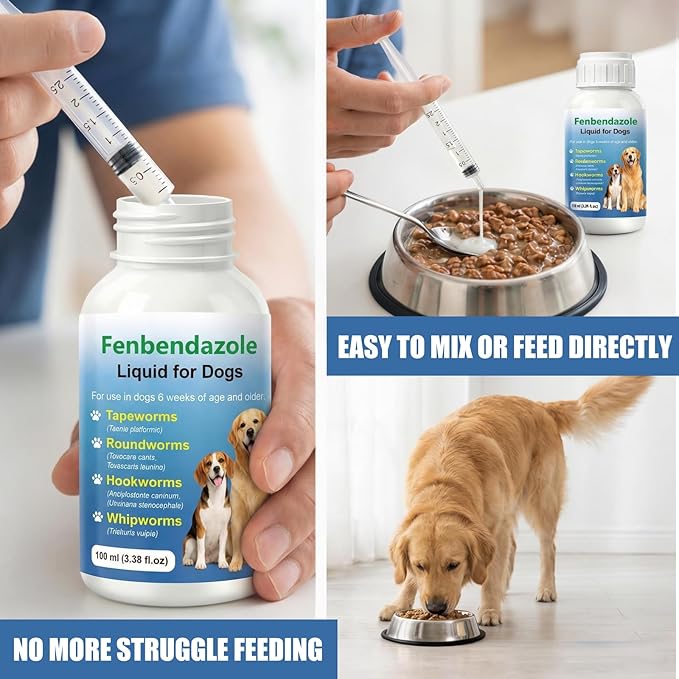 Dewormer for Dogs Fenbendazole for All Wormers, Roundworms , Hookworms , Whipworms and Tapeworms Broad Spectrum
