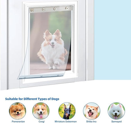 2 Pack XL Replacement Dog Door Flaps, Clear Pet Door Replacement Flap Compatible with 18" x 9.88" Extra Large Dog Door, Weather Resistant Replacement Flap Fits Pets Up to 90 Lbs