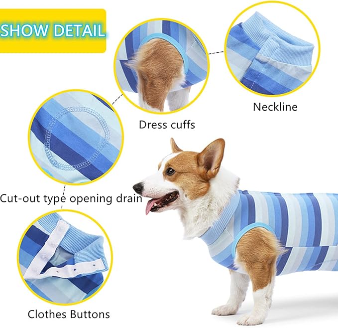 Coppthinktu Recovery Suit for Dogs Dog Onesie for Surgery, Dog Surgery Recovery Suit for Small Medium Dogs, E-Collar Alternative Anti Licking Abdominal Wounds Pet Surgery Recovery Neuter Suit