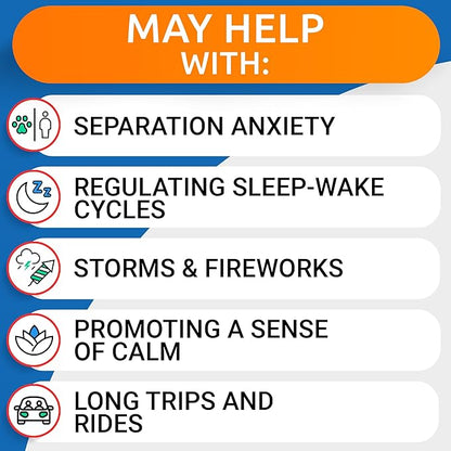 BARK&SPARK Advanced Calming Hemp Treats for Dogs - Hemp Oil + Melatonin - Anxiety Relief - Separation Aid - Stress Relief During Fireworks, Storms - Aggressive Behavior, Barking - 60Chews