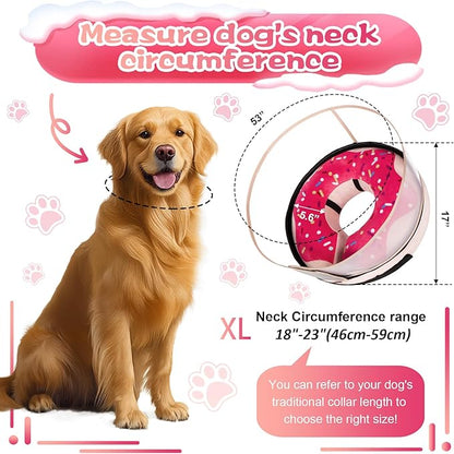 CNEO Inflatable Dog Cone Collar with Detachable Enhanced Anti-Licking Shield, Soft Neck Donut Collar for Dogs After Surgery, Adjustable Dog Cone Alternative for Large Medium Small Dogs & Cats