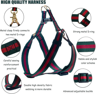 Elegant and Stylish Dog Harness andLeash,Durable Soft Neck and Chest Adjustable PetHarness,Luxury Dog Hamesses and Dog LeashesSet Packing Gift for Puppy Small Dogs