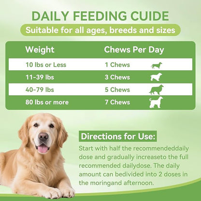 Dog Flea and Tick Chewables for Dogs 200Ct, Natural Support Supplement, Flea Supplement for Dogs, Flea and Tick Chews for Dogs Puppies, All Breeds & Sizes, Digestive Health