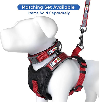 Pawtitas Lumberjack Padded Martingale Collar for Dogs | Soft Neoprene Dog Collar for Your pet's Comfort Made with Reflective Band for Maximum Visibility | Fits Small and Large Pets - Large Red
