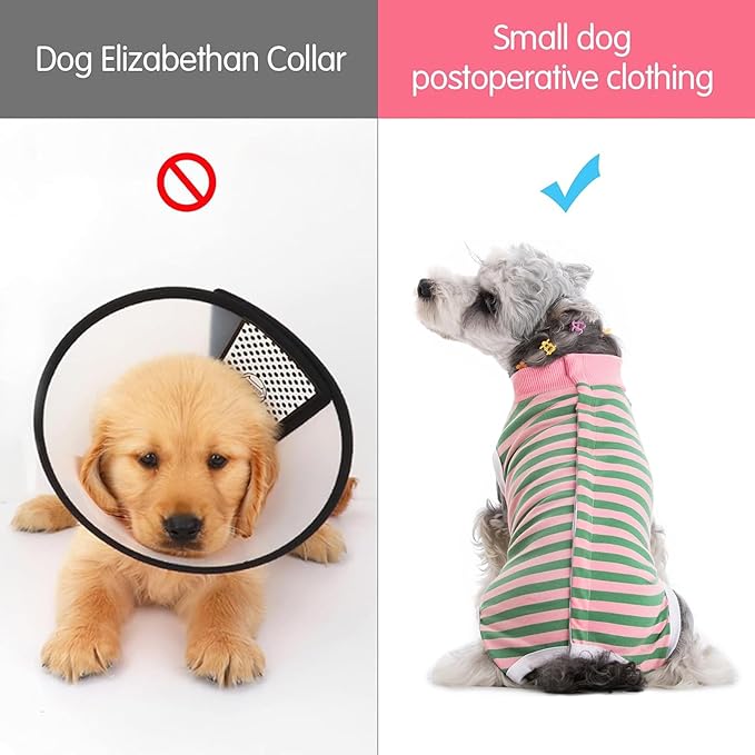 Coppthinktu Dog Surgery Recovery Suit for Dogs Cat Dog Onesie, Dog Recovery Suit Female for Small Medium, Pet Surgical Neuter Post-Surgery Suit E-Collar Alternative Anti Licking Abdominal Wounds