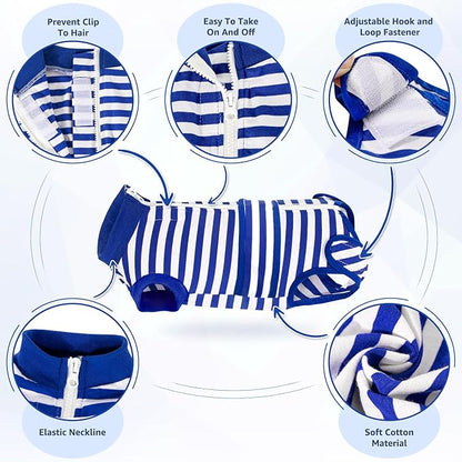 Lukovee Recovery Suit for Dogs, Zipper On Recovery Suit for Female Male Dog, Onesie Abdominal Wounds Cone E-Collar Alternative Prevent Licking Spay Recovery Suit (L, 1BL)