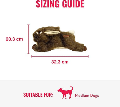 KONG Wild Low Stuffing Dog Toy – Rabbit – Durable Plush Toy with Squeaker – Minimal Stuffing for Less Mess – Soft Chew Toy for Small, Medium, and Large Dogs