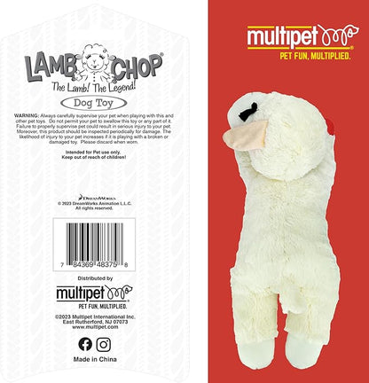 Multipet Lamb Chop Dog Plush Toy - Squeaky Toy for All Dogs - Extra Soft Plush - Stuffed Animal for Cuddling & Playing - Jumbo (24", Cream)
