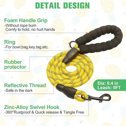 BEAUTYZOO Step in Dog Harness and Leash Set,Reflective Dog Harness No Pull No Choke Puppy Harness for Small Medium Large Dogs Cats,Soft Padded Mesh Vest Harnesses for Girl and Boy Pets, Pineapple M