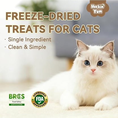 Freeze Dried Cat Treats, Single Ingredient Duck Bites Snacks for Cats & Dogs, Grain-Free High Protein Healthy Training Treats & Food Topper for Cats & Dogs, 1 oz