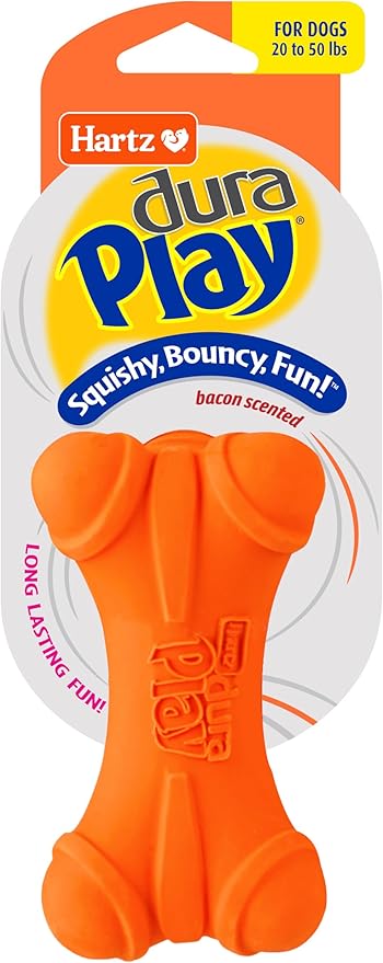 HARTZ Dura Play Soft Dog Bone Toy, Assorted Colors, 1 Ea, for Medium breeds