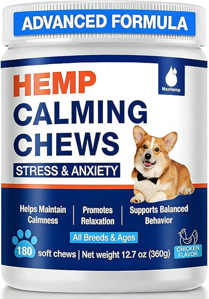 Неmр Calming Chews for Dogs - Advanced Dog Calming Chews - Anxiеty Rеlief Treats Help with Composure, Separation, Barking, Thunderstorms, Strеss Rеlief - Pet Supplement 180 Counts Chicken Flavor