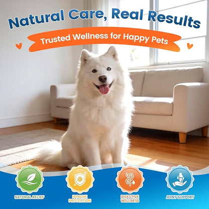 Natural Yeast Relief for Dogs, Supports Itch & Allergy Relief, Eases Ear Paw Discomfort for Dog, Supports Immune System Yeast Inflammation – 60ml Bacon Flavor