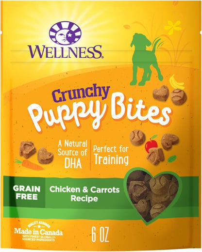 Wellness Puppy Treats, Natural, Training Treat, Grain Free, Crunchy Chicken & Carrot (6 Ounce Bag)